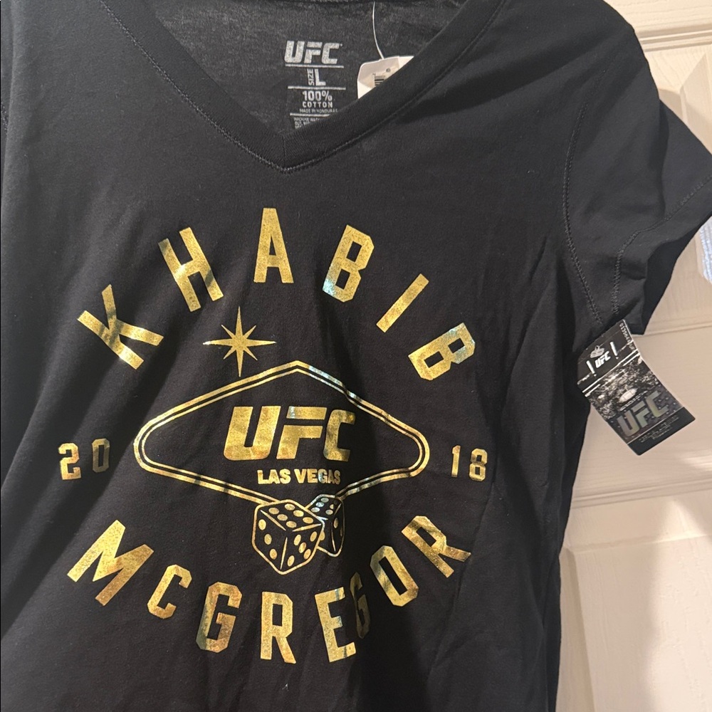 UFC Black and Gold Short Sleeve Tee